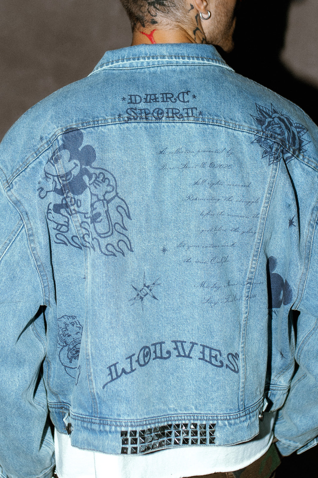 Mickey Flash Cropped American Denim Jacket in Light Wash
