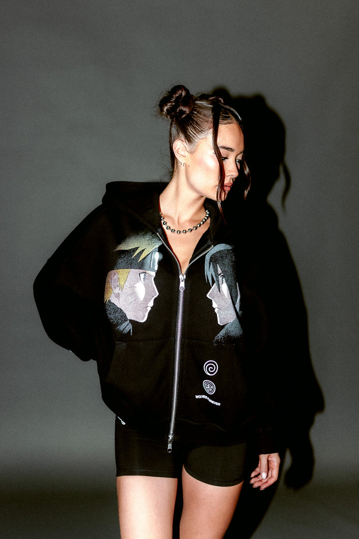 Last Battle Vex Double Zip Hoodie in Black