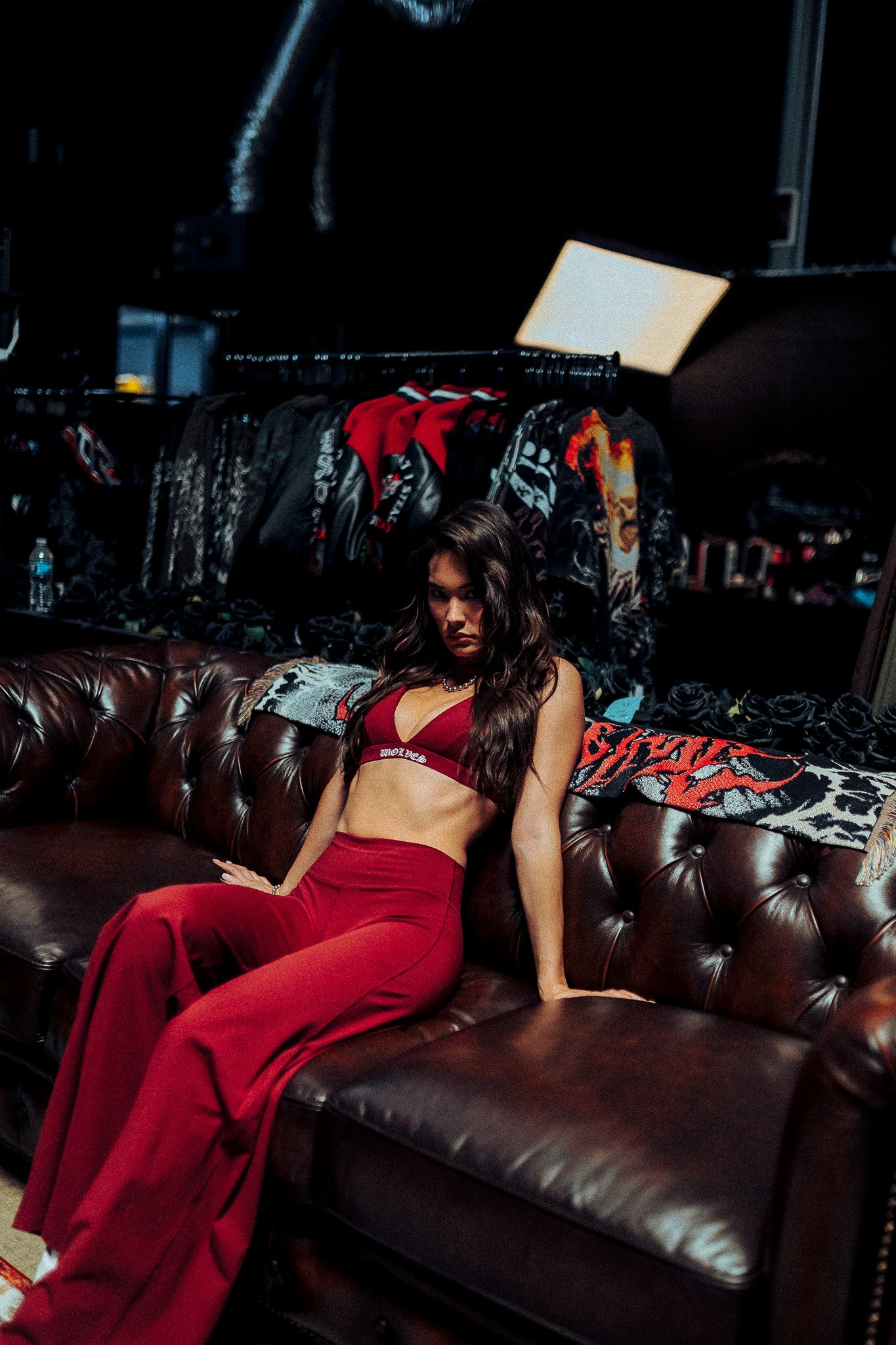 Wolf Wide Leg Energy Pants in Velvet
