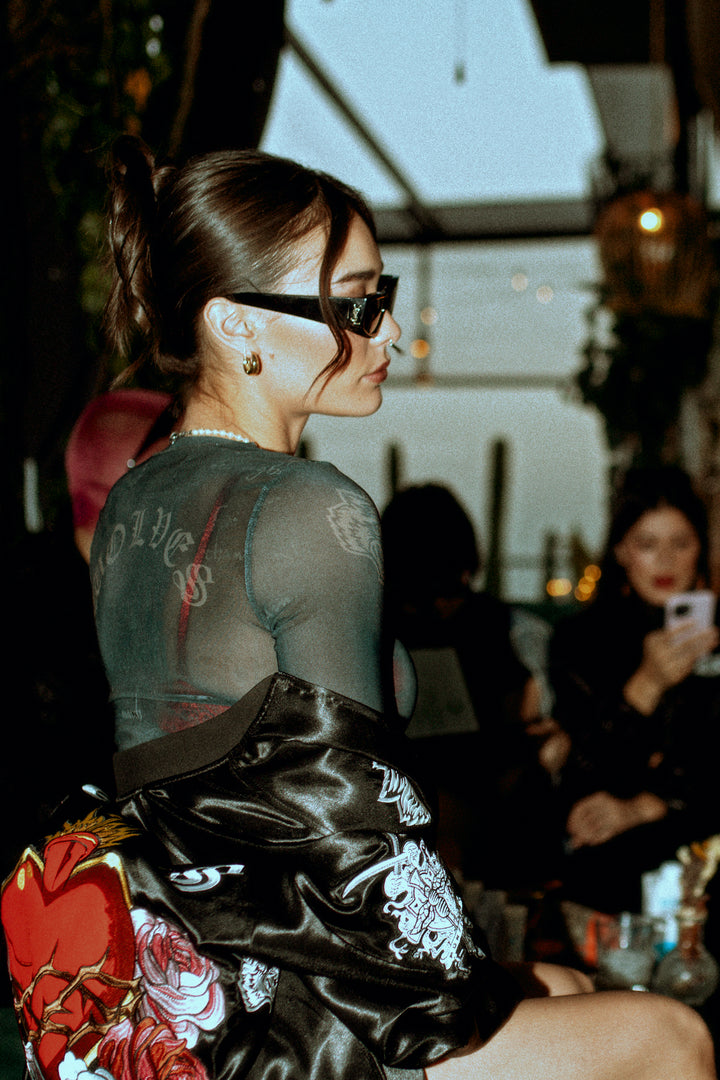 Darc Devotion "Shea" Mesh L/S Top in La Sangre