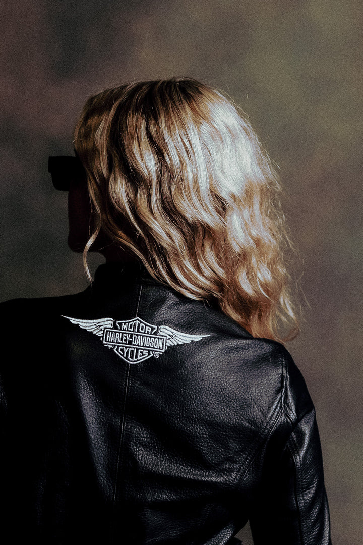 Harley-Davidson Wolves Celina Moto Jacket in Black/White