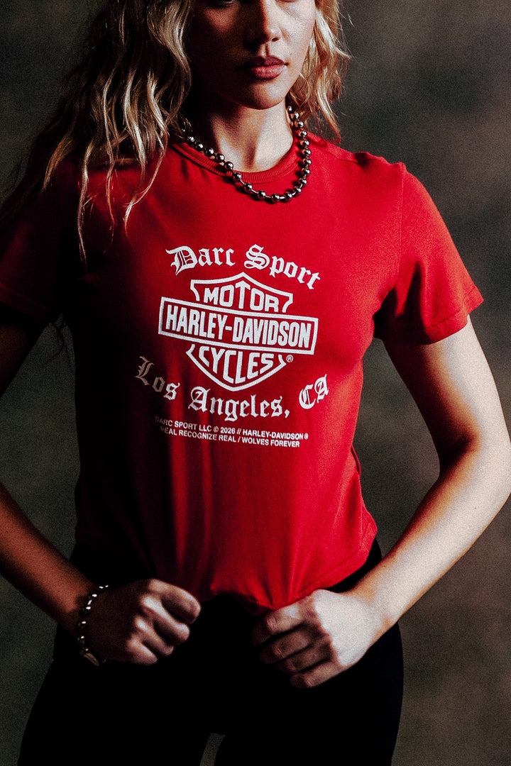 Ride for LA "Timeless" Tee in Roman Red
