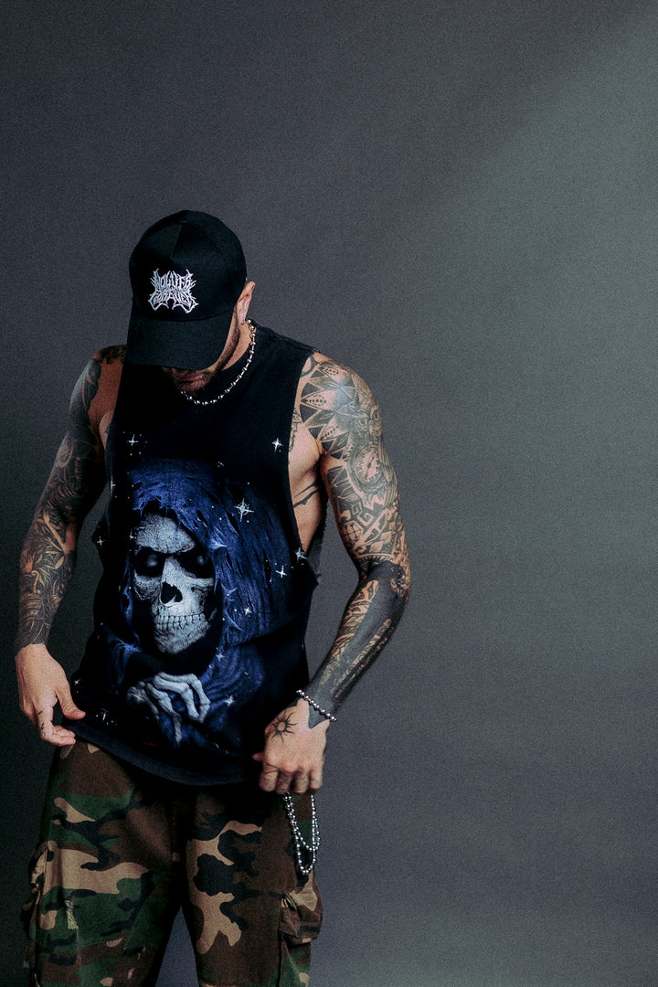 Grim Future "Tommy" Muscle Tee in Black