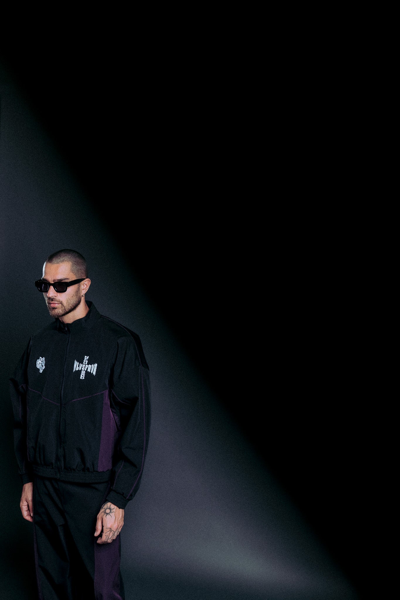 Wlvs Frvr Quinn Track Jacket in Black/Phantom Purple – DarcSport