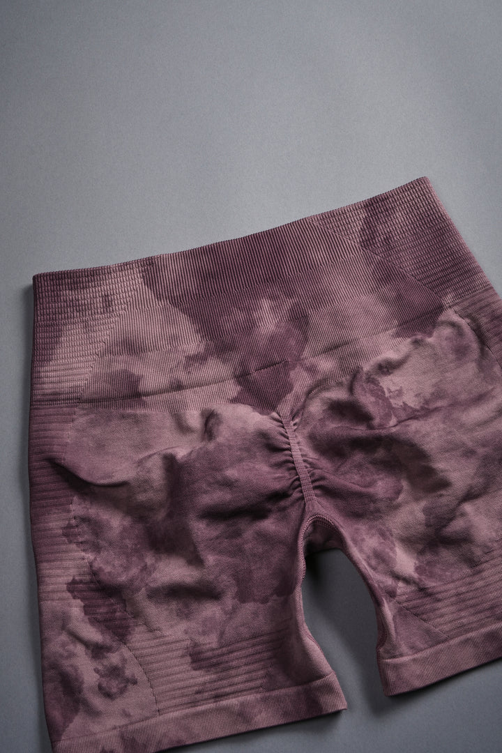 Keep On Fighting Everson Seamless "Valencourt" Shorts in Jumbo Midnight Mauve Ghost Clouds