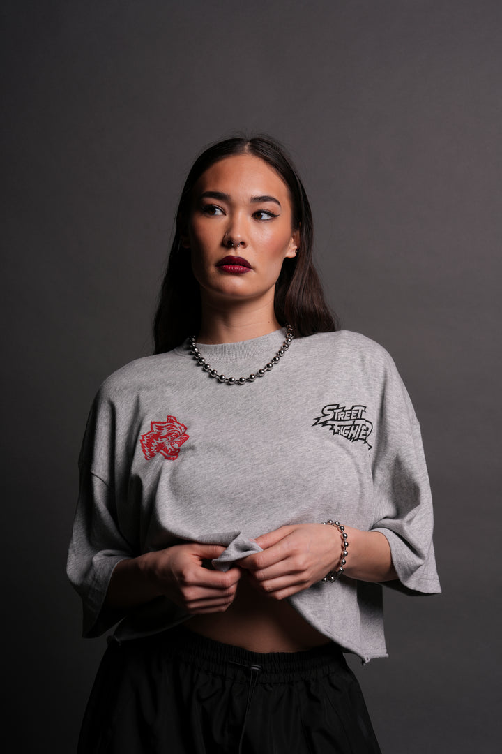 Stability "Premium" Oversized (Cropped) Tee in Light Athletic Gray