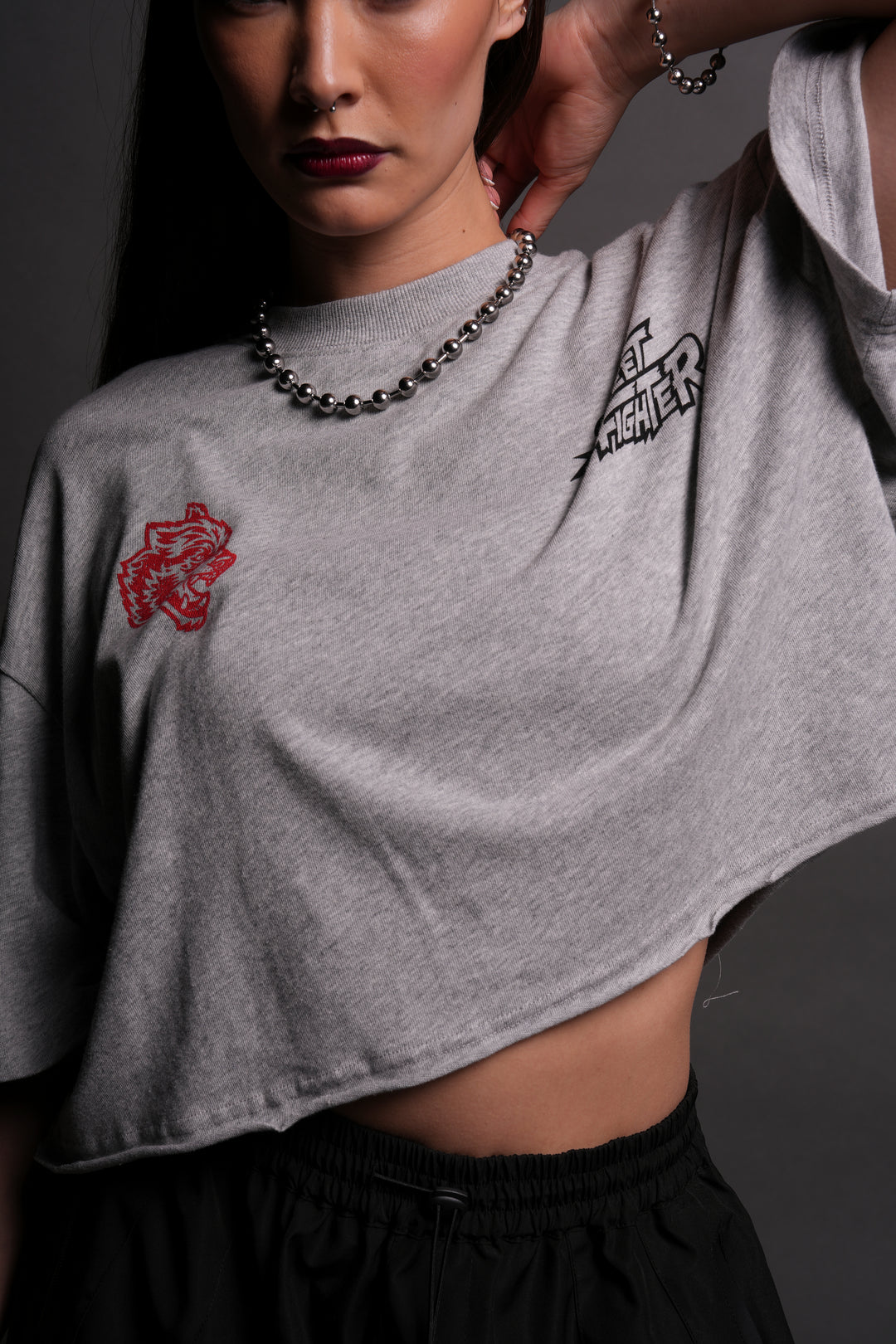 Stability "Premium" Oversized (Cropped) Tee in Light Athletic Gray