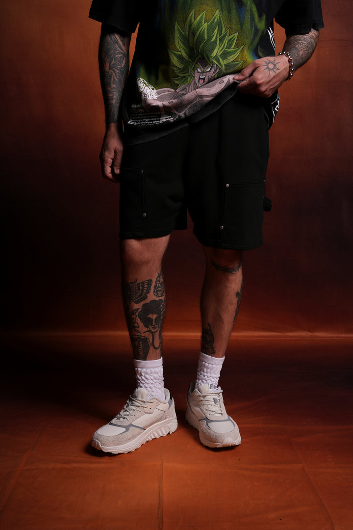 NFGU Forever Rivet Fleece Shorts in Black