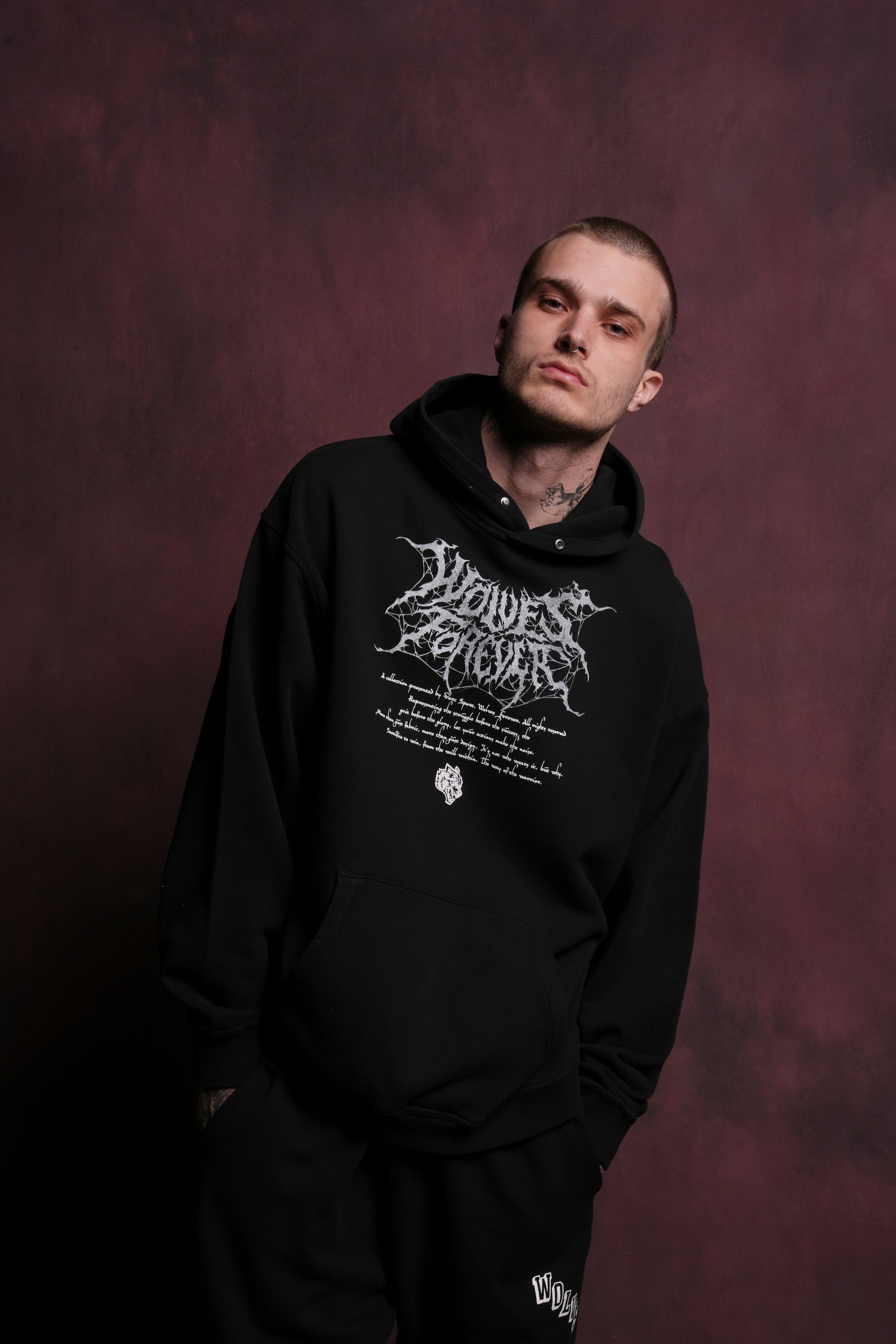 Web Of Shadows "P" Hoodie in Black