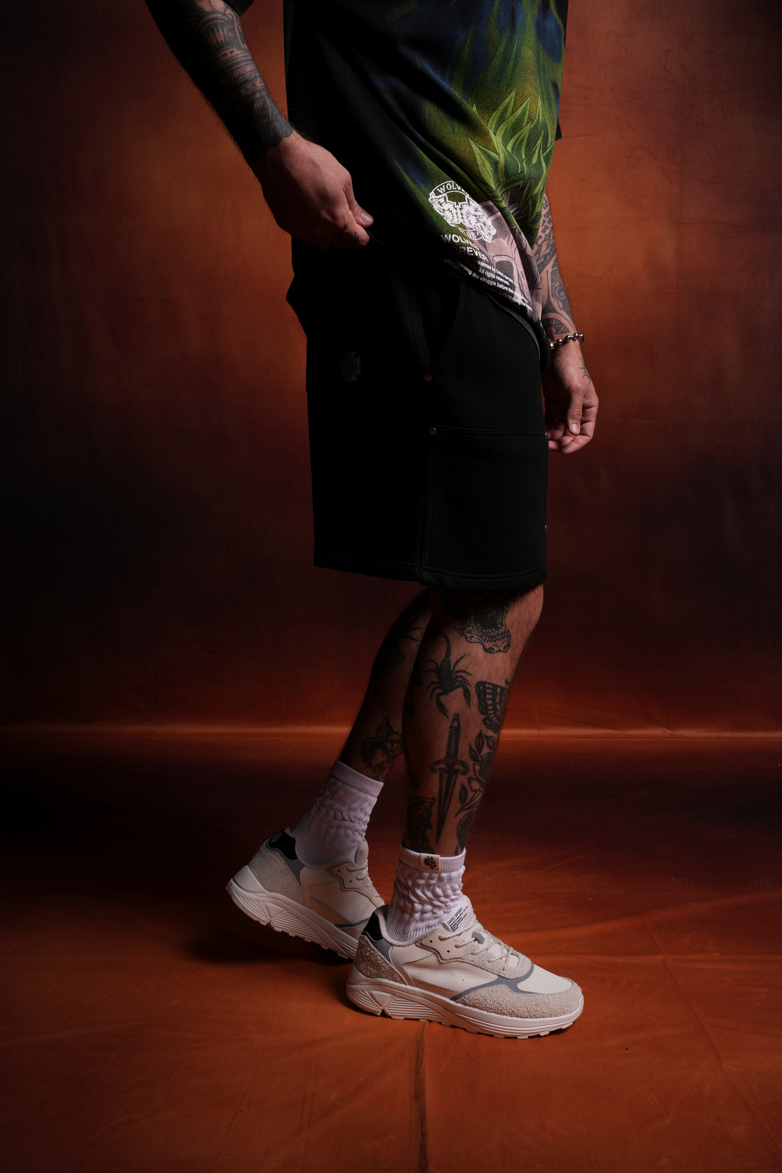 NFGU Forever Rivet Fleece Shorts in Black