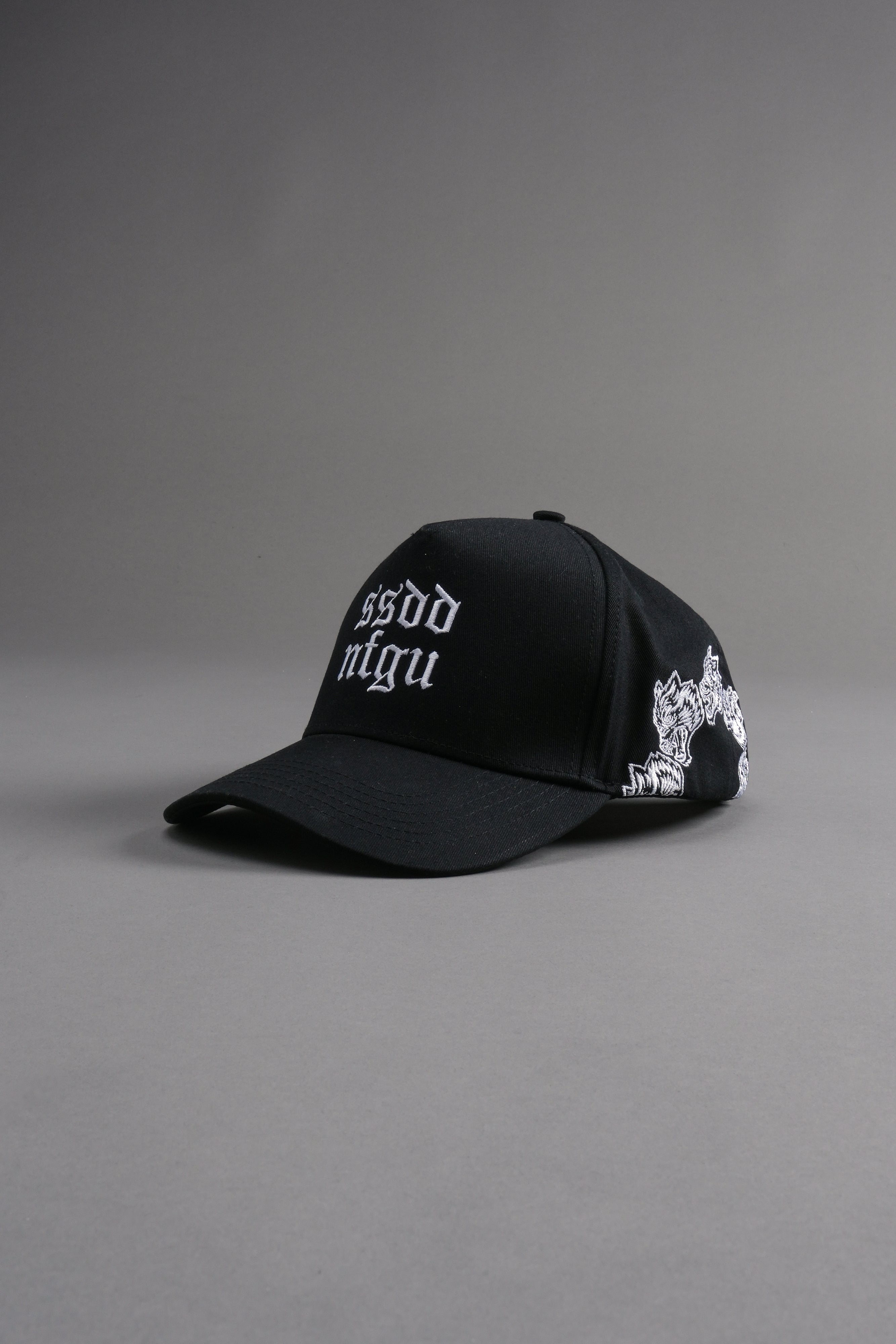 Surrounded by Wolves 5 Panel Hat in Black