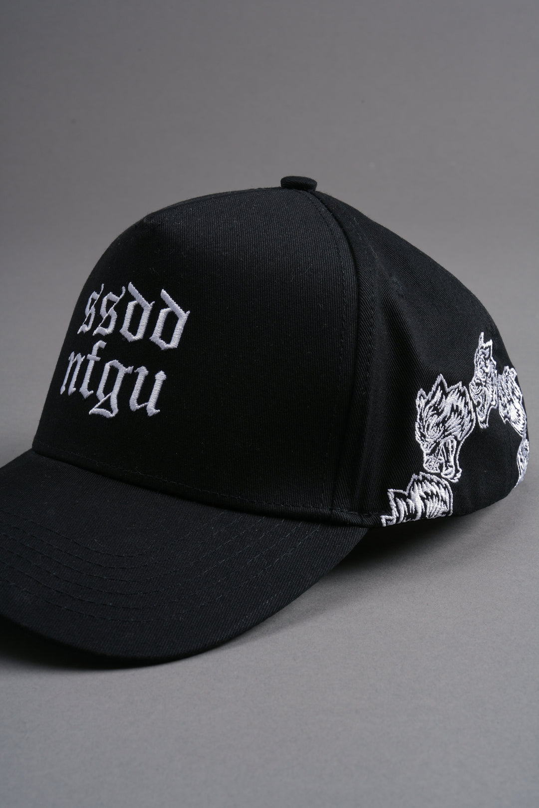 Surrounded by Wolves 5 Panel Hat in Black