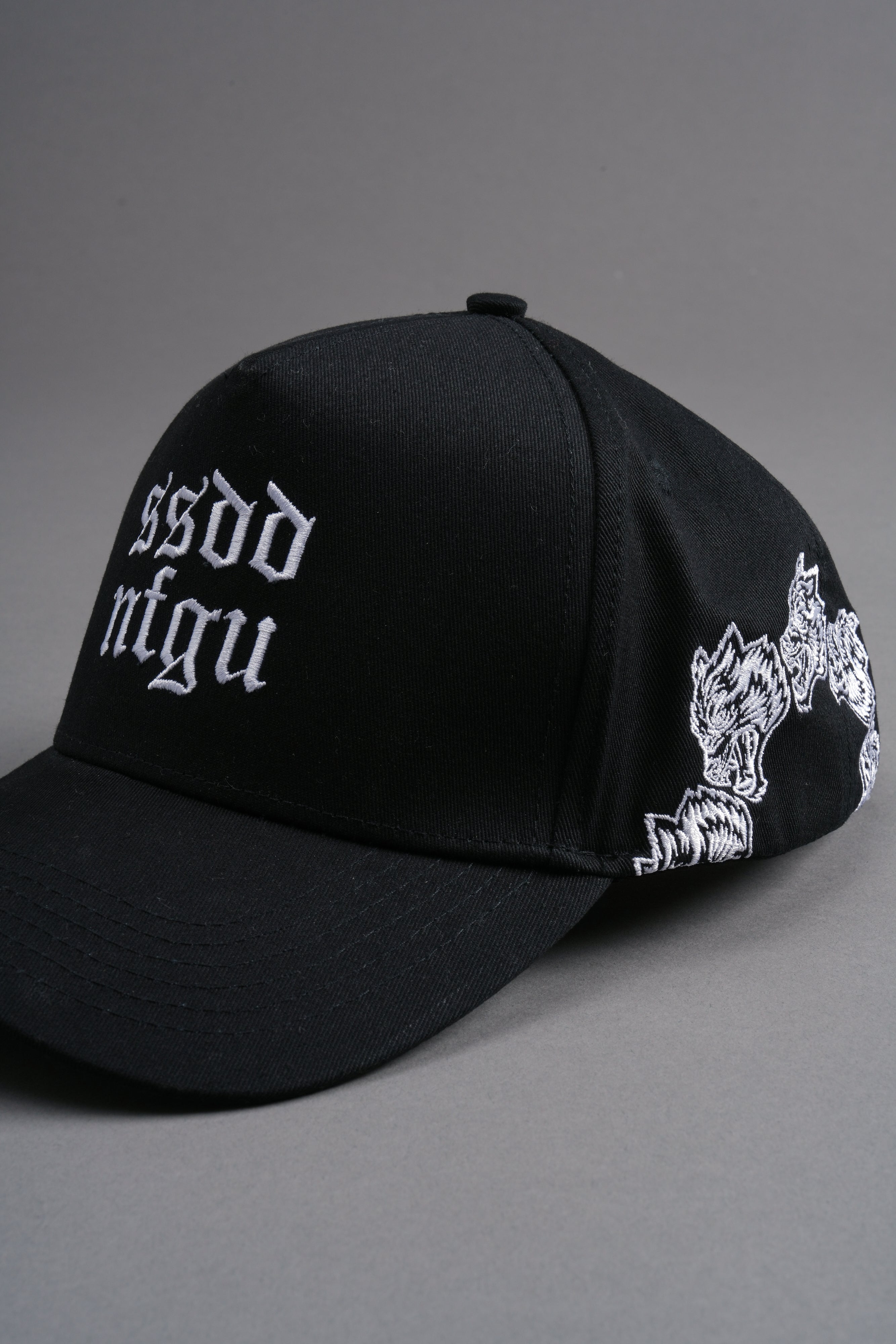 Surrounded by Wolves 5 Panel Hat in Black