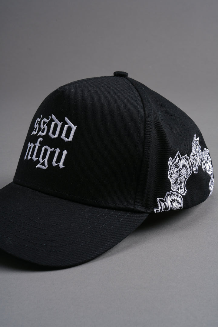 Surrounded by Wolves 5 Panel Hat in Black
