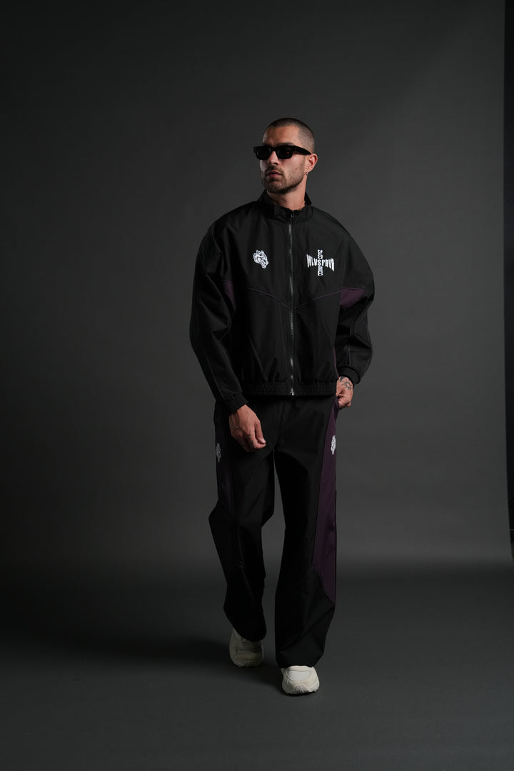 Wlvs Frvr Quinn Track Jacket in Black/Phantom Purple