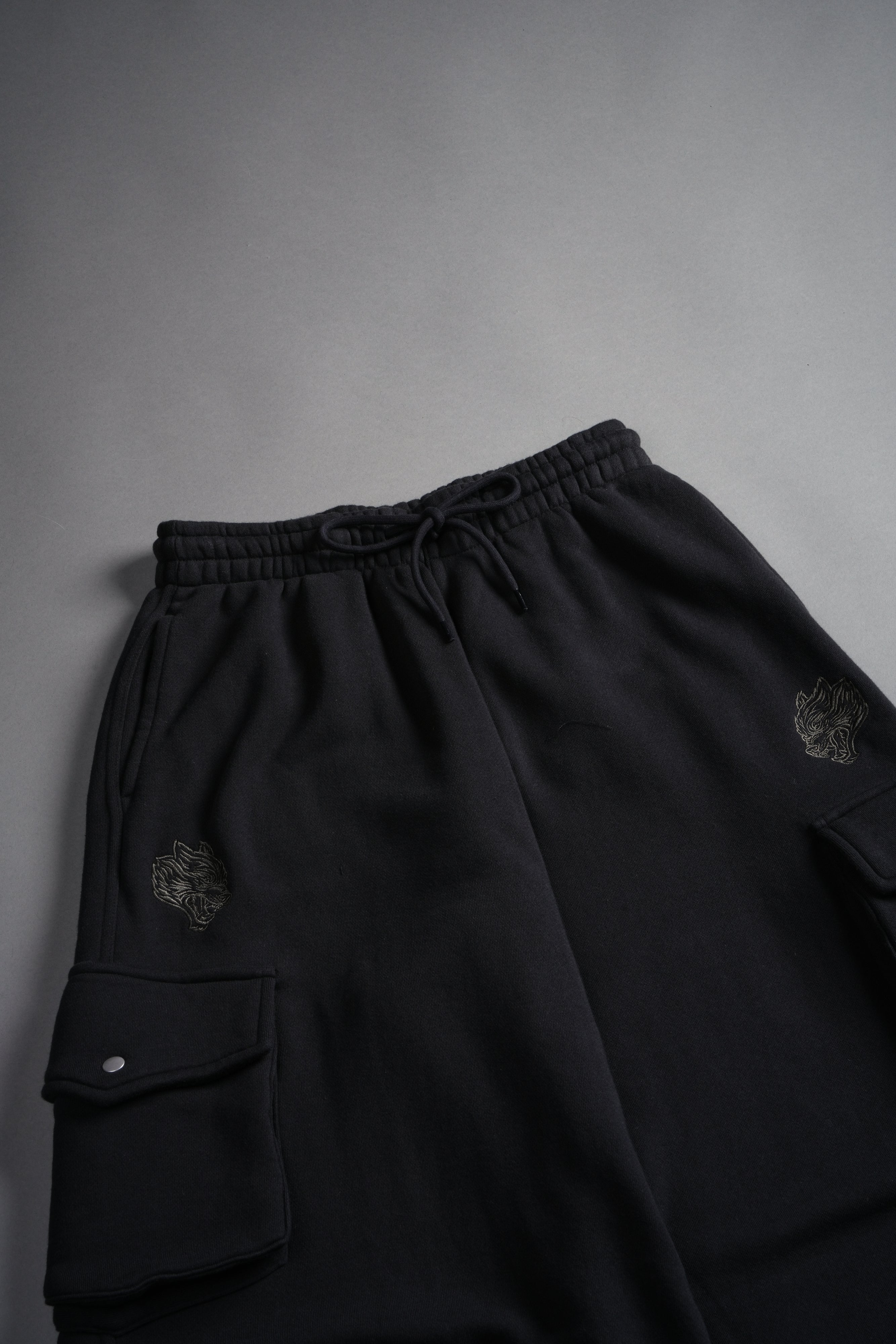 Dual Mia Cargo Sweat Pants in Black
