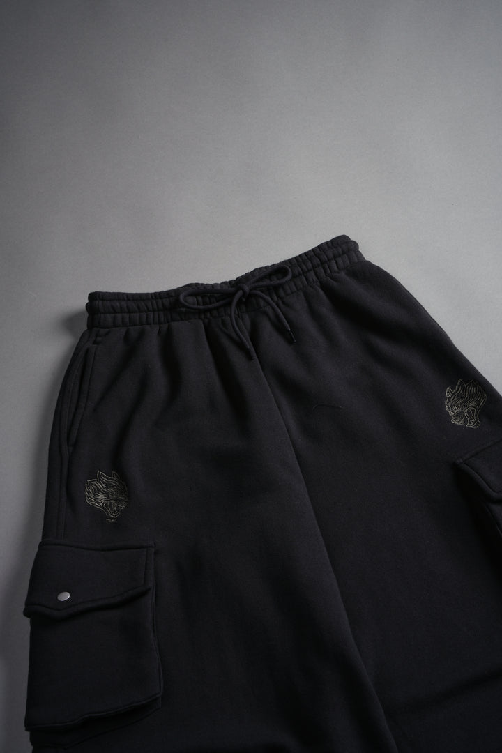 Dual Mia Cargo Sweat Pants in Black