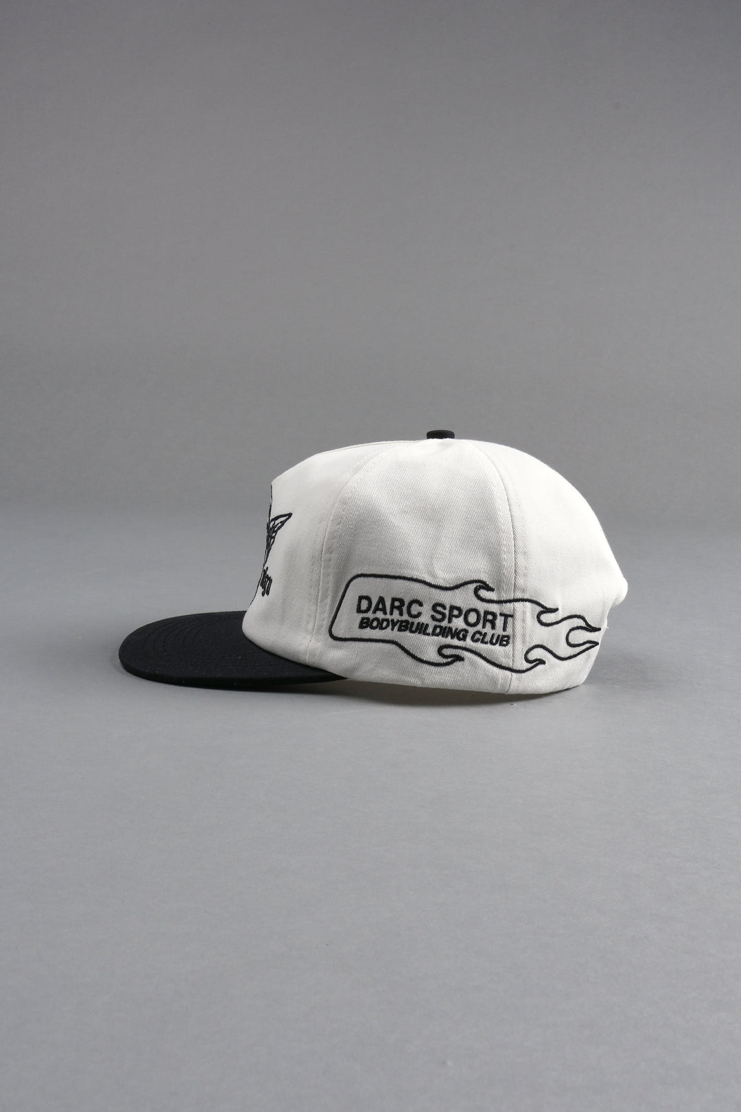 Shielded Heart 5 Panel Hat in Cream/Black