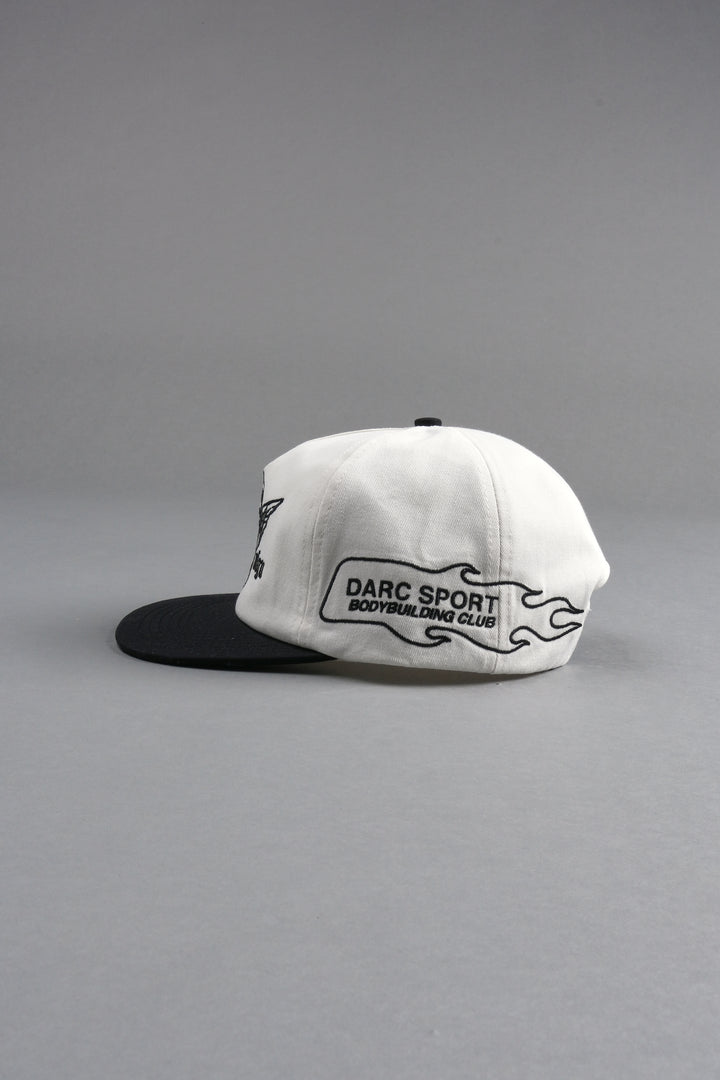 Shielded Heart 5 Panel Hat in Cream/Black