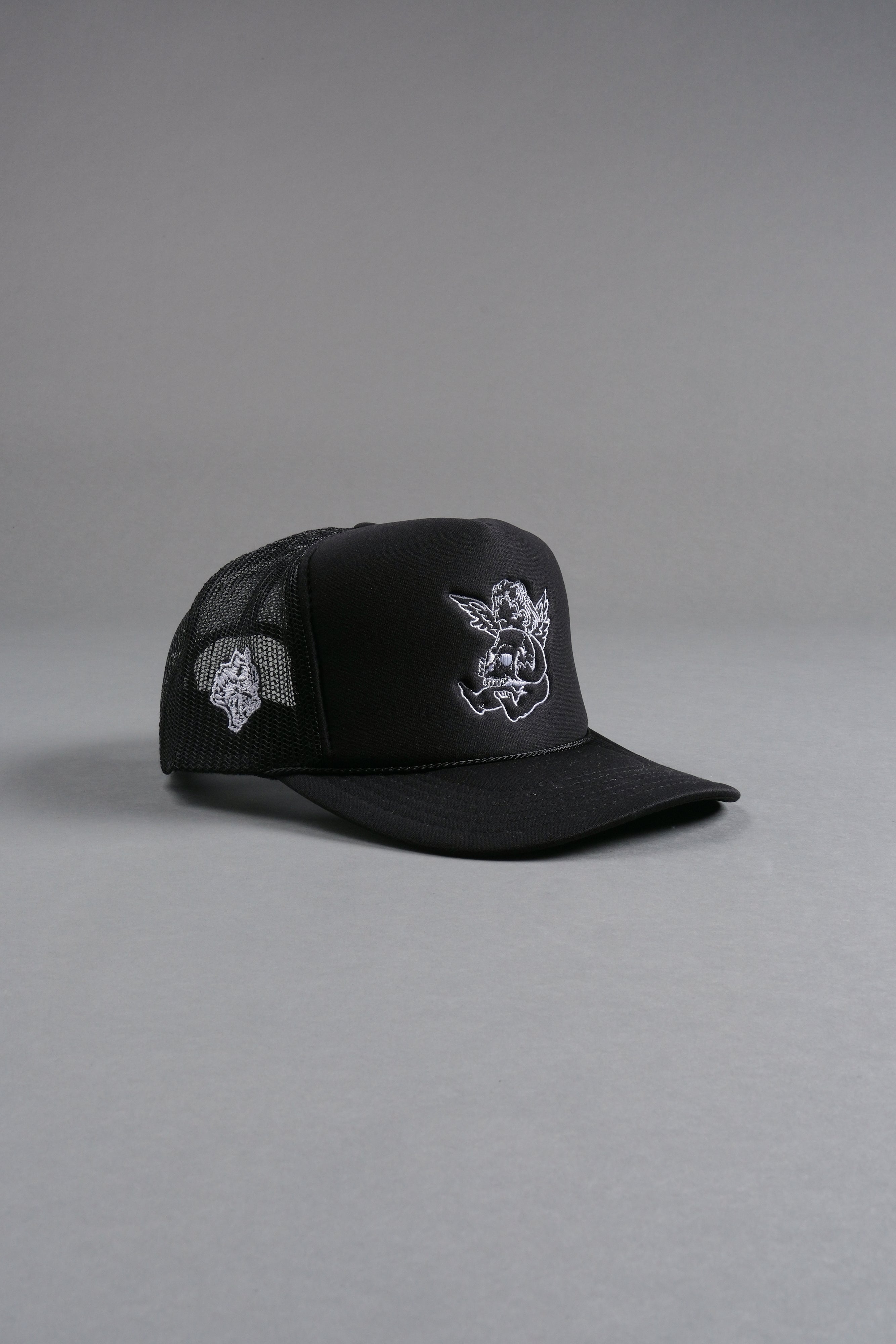 Cherub and the Skull Trucker Hat in Black