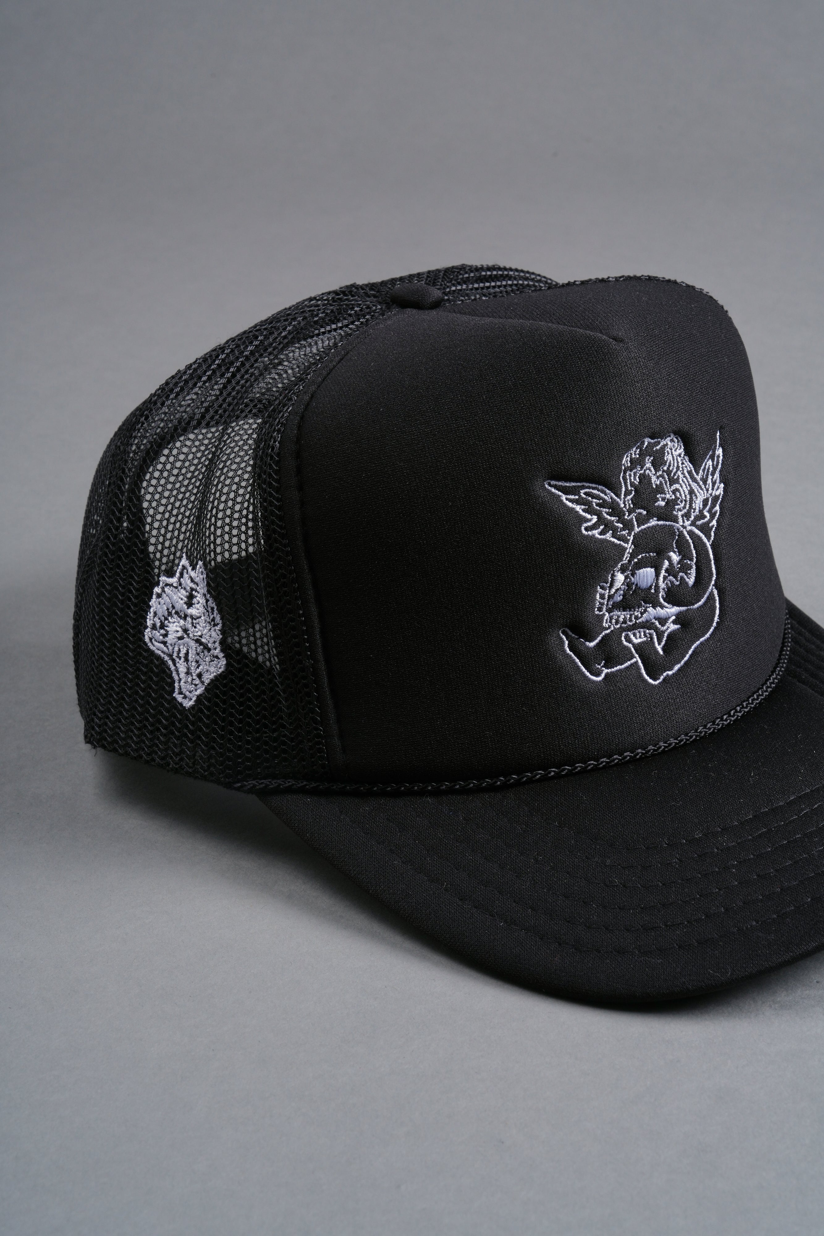 Cherub and the Skull Trucker Hat in Black