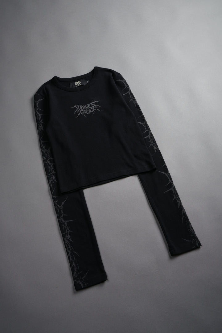 Surrounded by Thorns L/S "Baby" Tee in Black