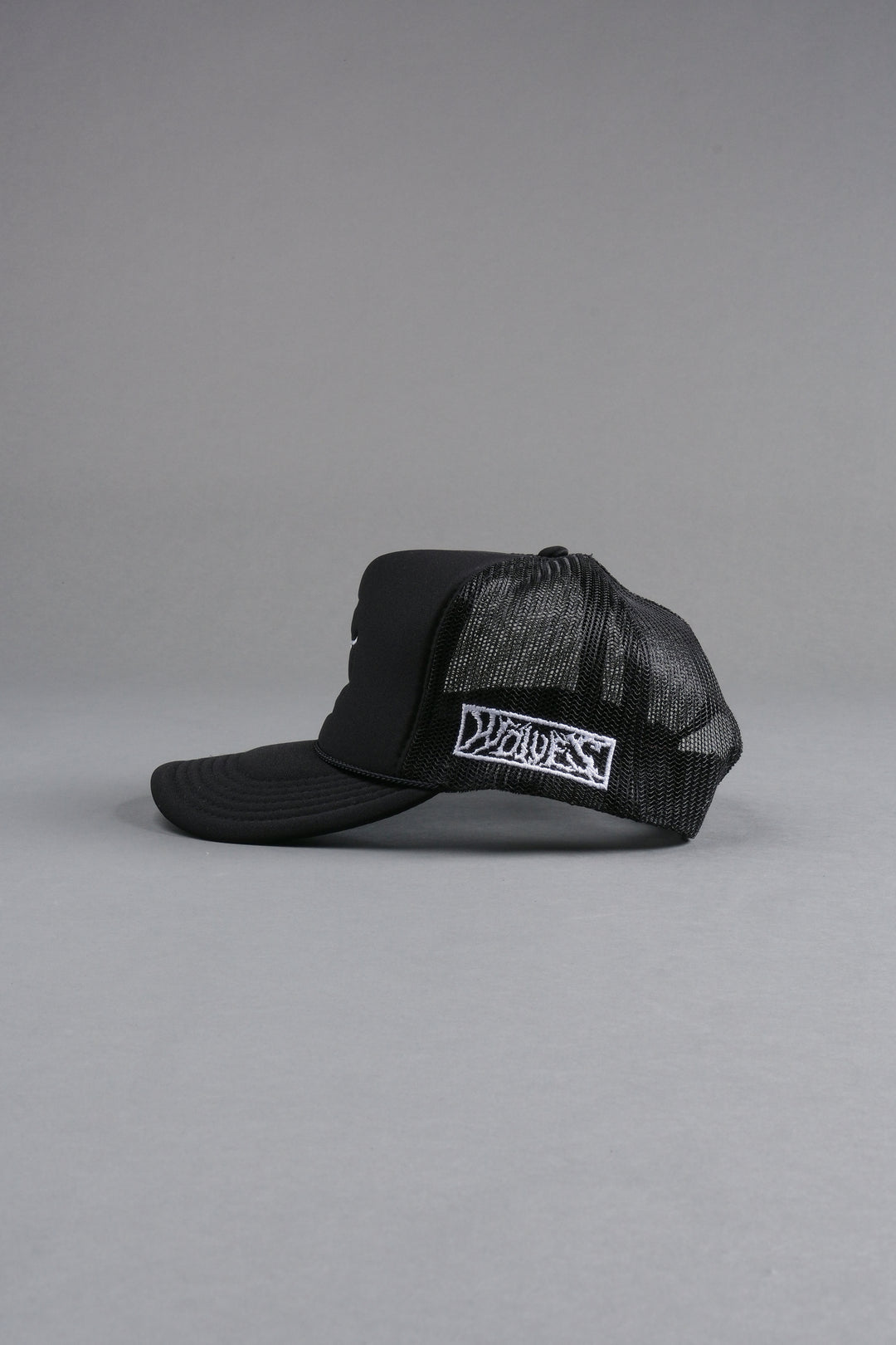 Iron Wolf Head Trucker Hat in Black