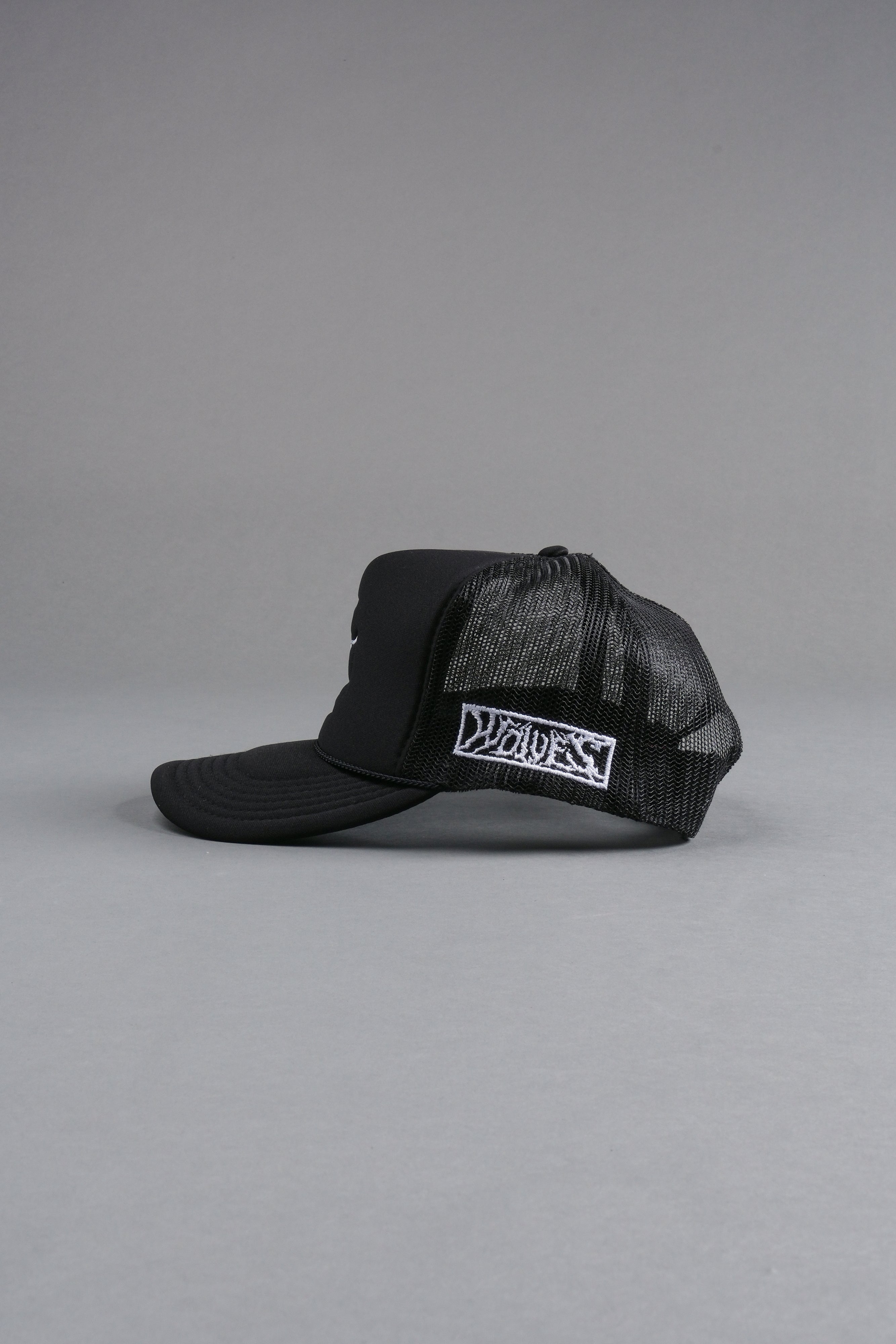 Iron Wolf Head Trucker Hat in Black