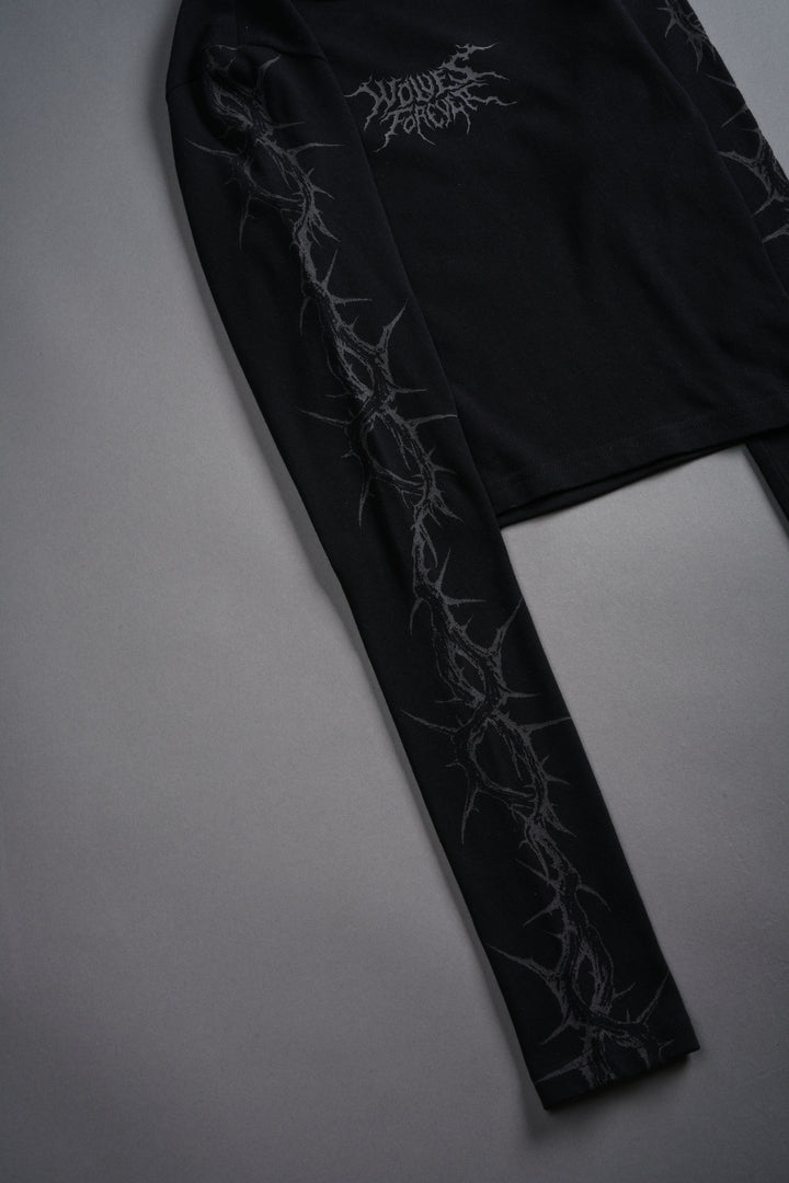Surrounded by Thorns L/S "Baby" Tee in Black