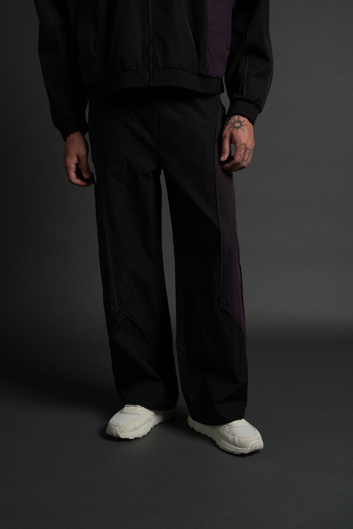 Dual Wolf Men's Quinn Track Pants in Black/Phantom Purple
