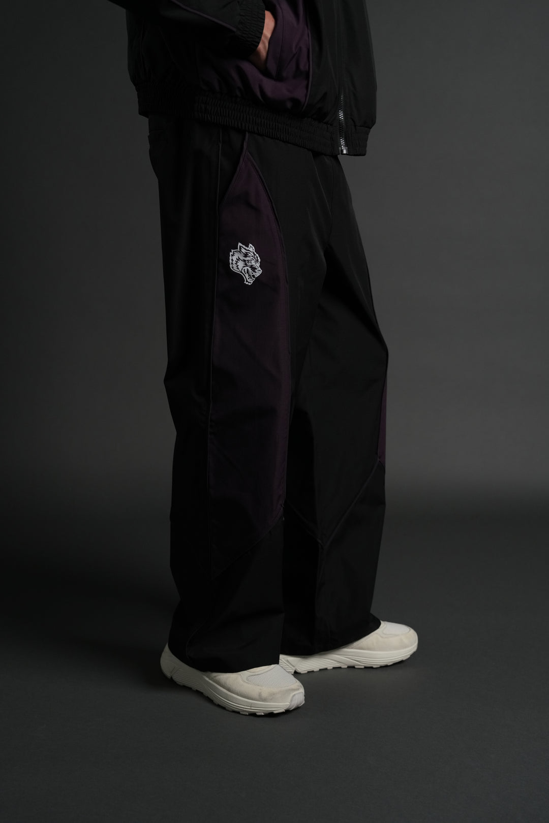 Dual Wolf Men's Quinn Track Pants in Black/Phantom Purple