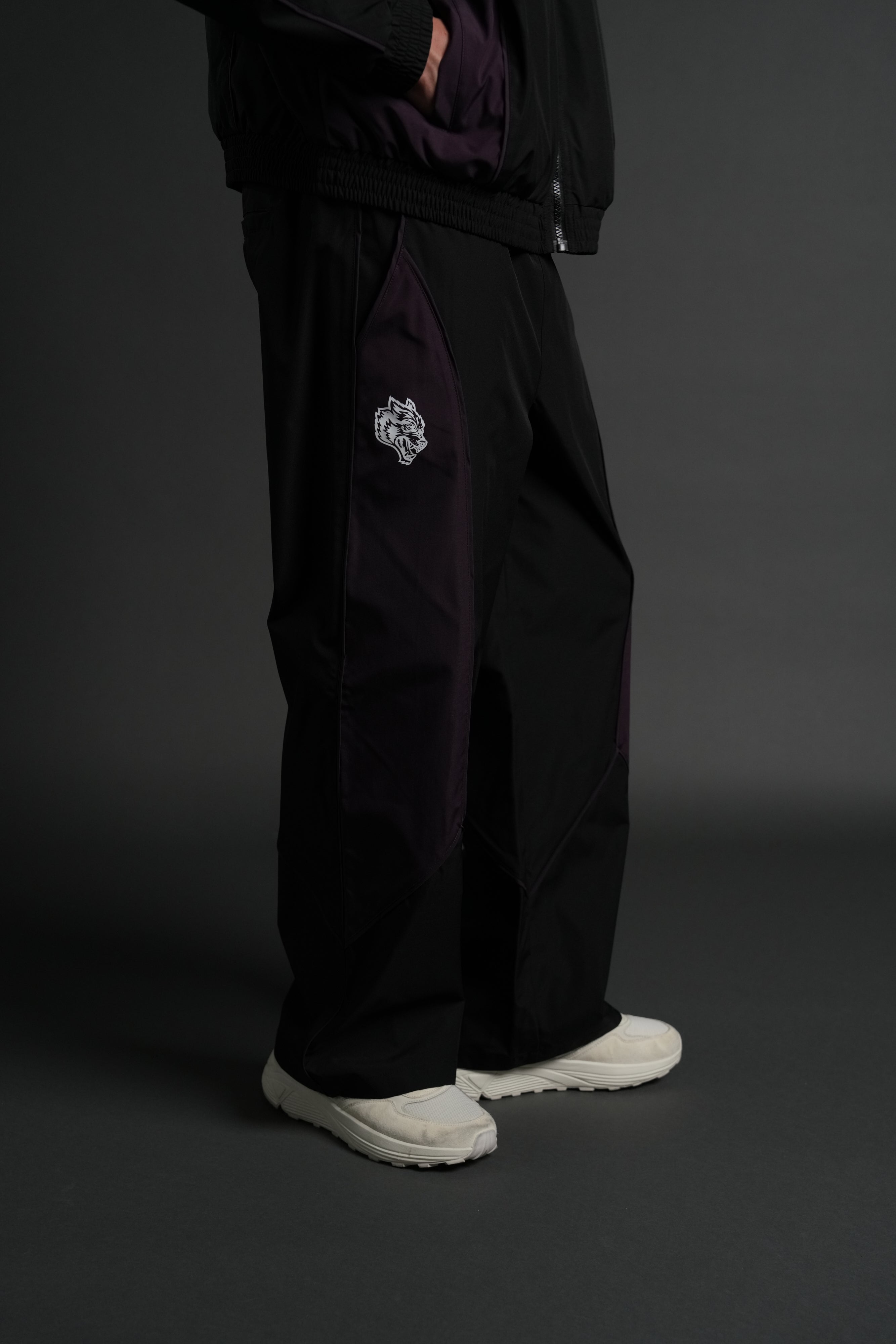 Dual Wolf Men's Quinn Track Pants in Black/Phantom Purple