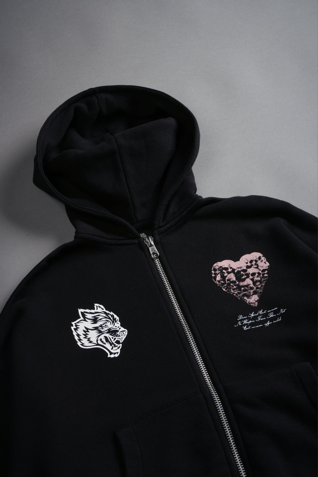 Memento Amore Darco Double Zip Hoodie in Black
