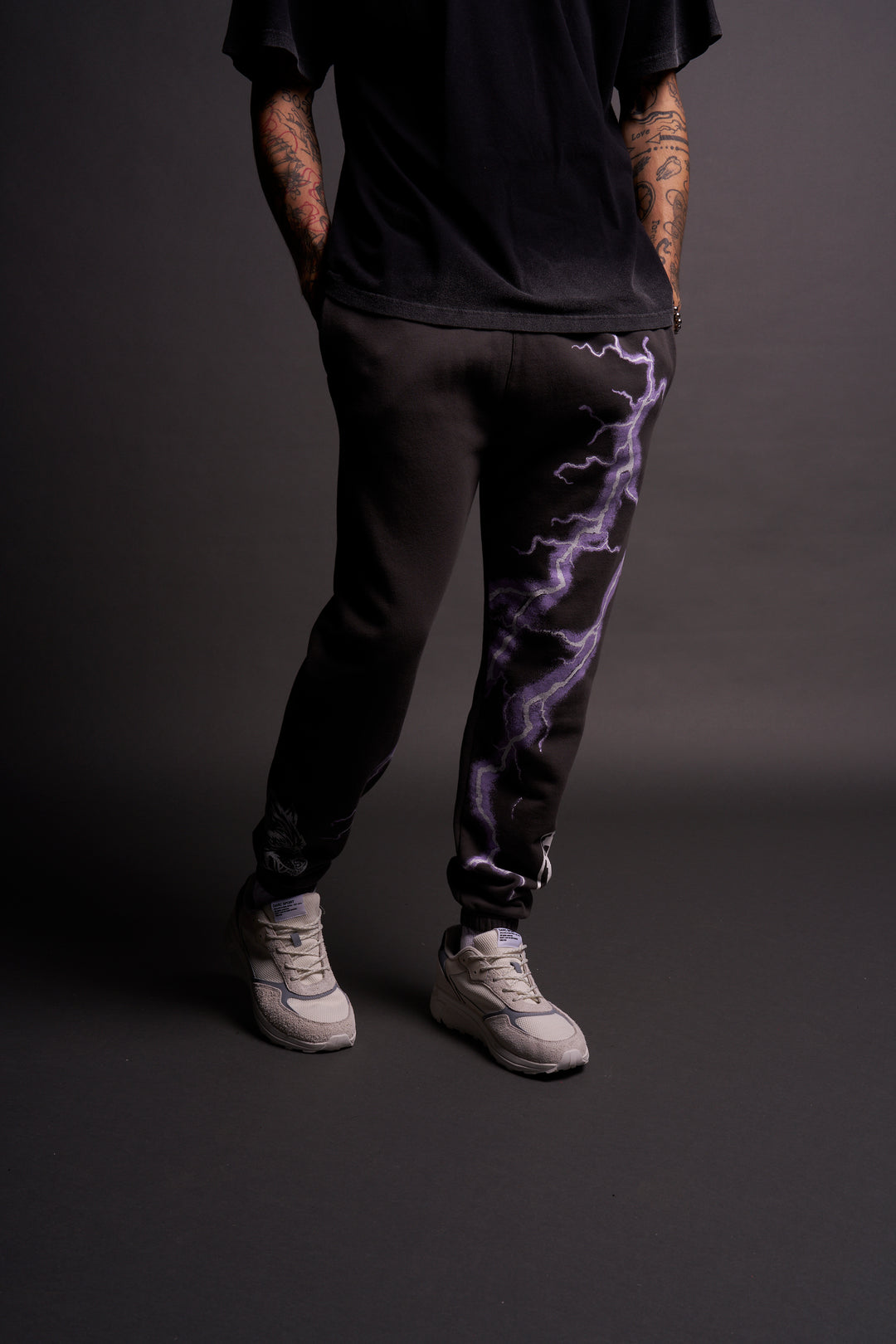 Ride The Lightning Post Lounge Sweats in Wolf Gray