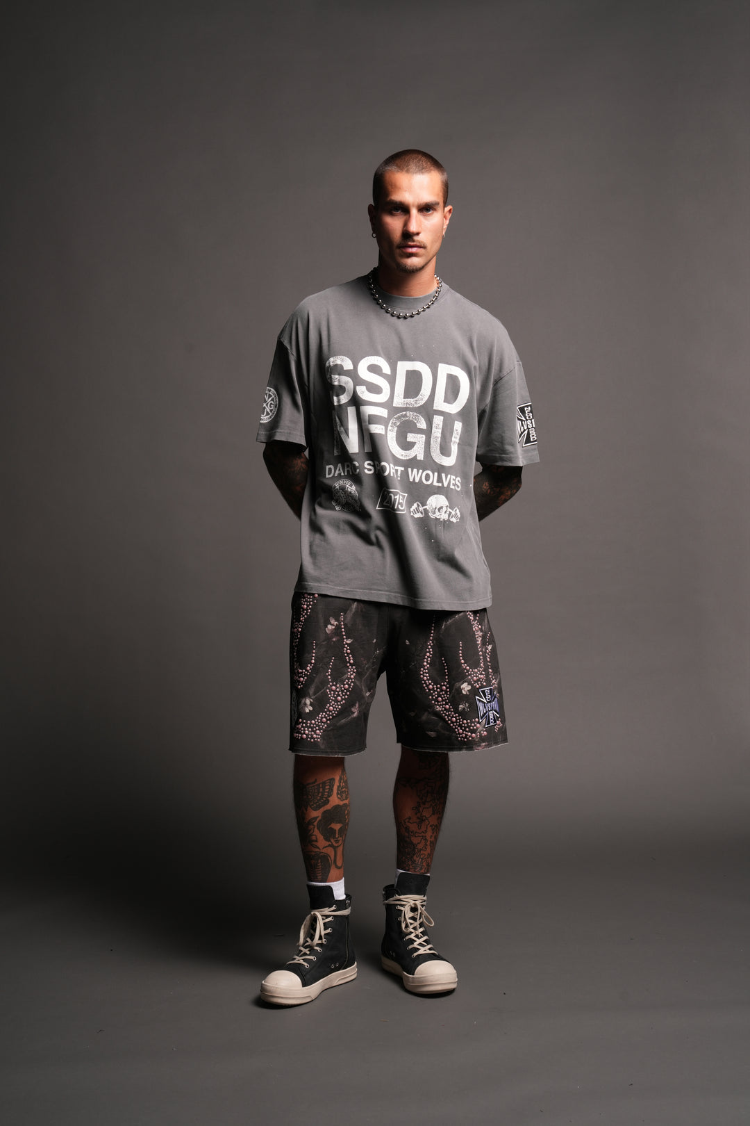 Club Core Premium Oversized Tee In Slate Gray