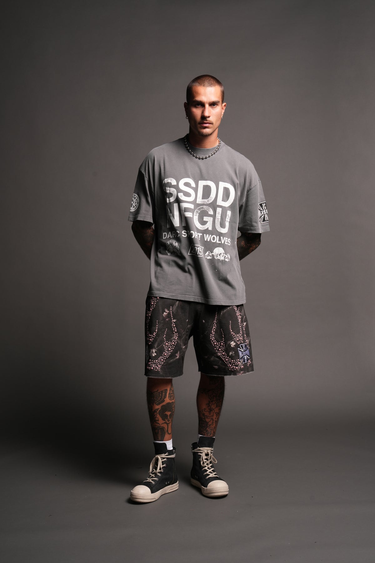 Club Core Premium Oversized Tee In Slate Gray