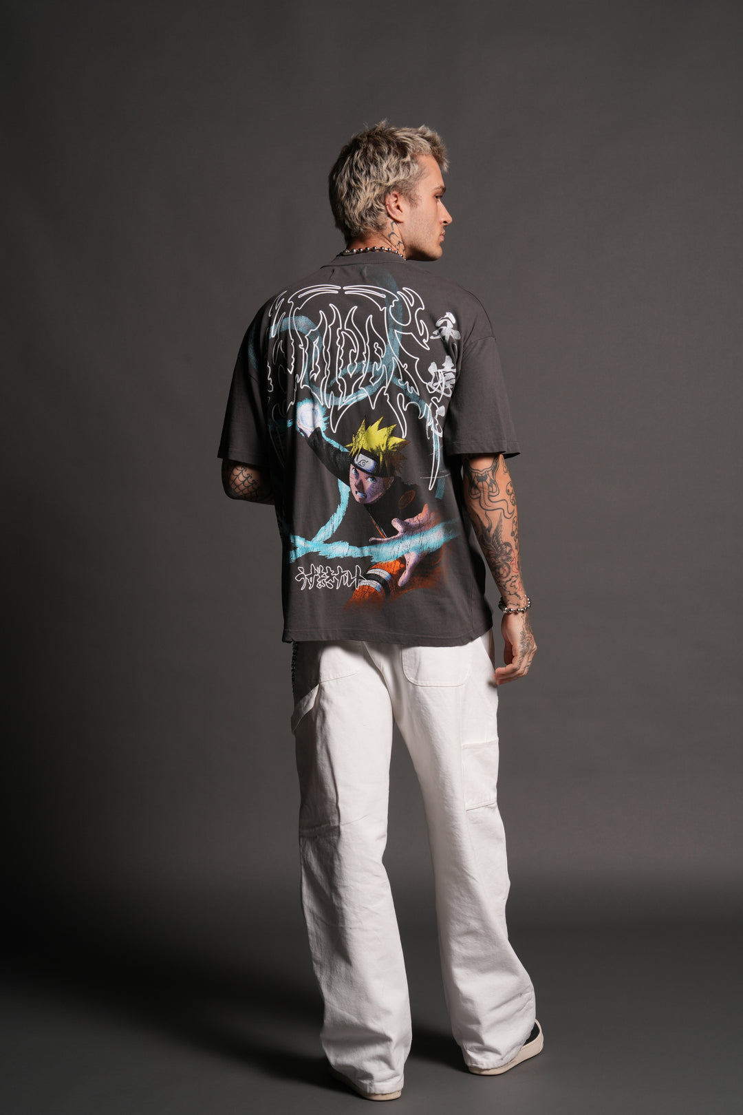 Rasengan Premium Oversized Tee in Wolf Gray