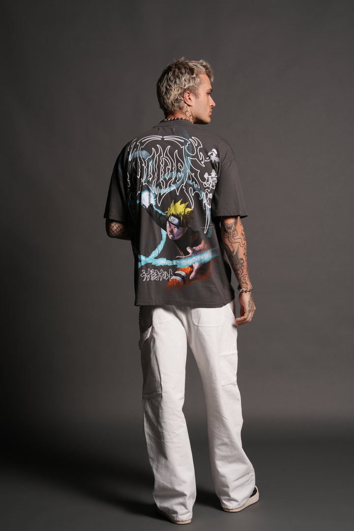 Rasengan Premium Oversized Tee in Wolf Gray