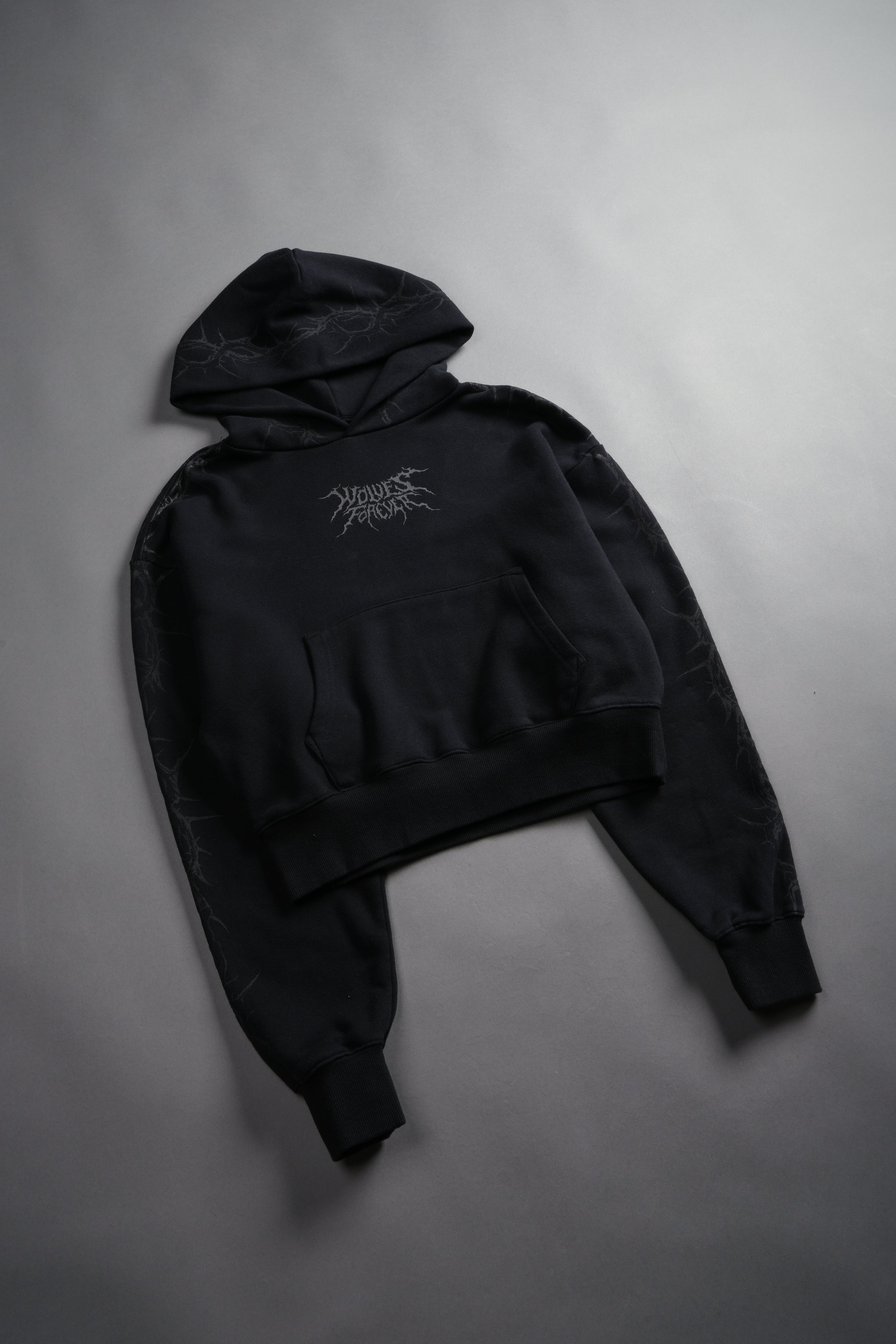 Surrounded by Thorns "Owen" (Cropped) Hoodie in Black