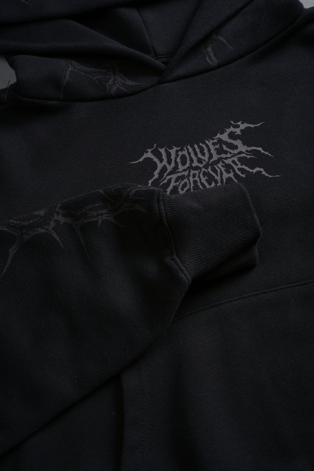 Surrounded by Thorns "Owen" (Cropped) Hoodie in Black
