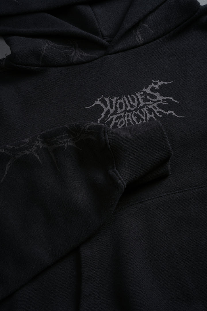 Surrounded by Thorns "Owen" (Cropped) Hoodie in Black