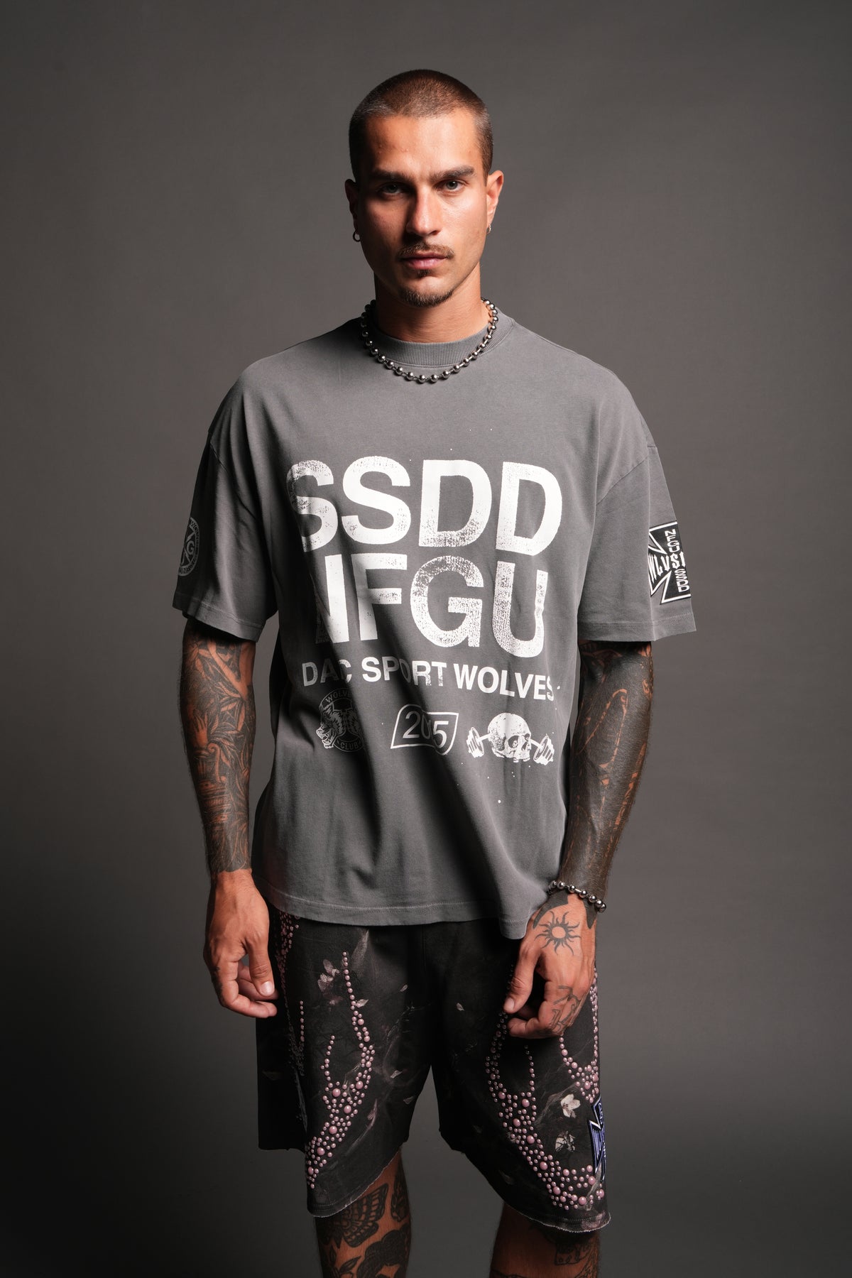 Club Core Premium Oversized Tee In Slate Gray