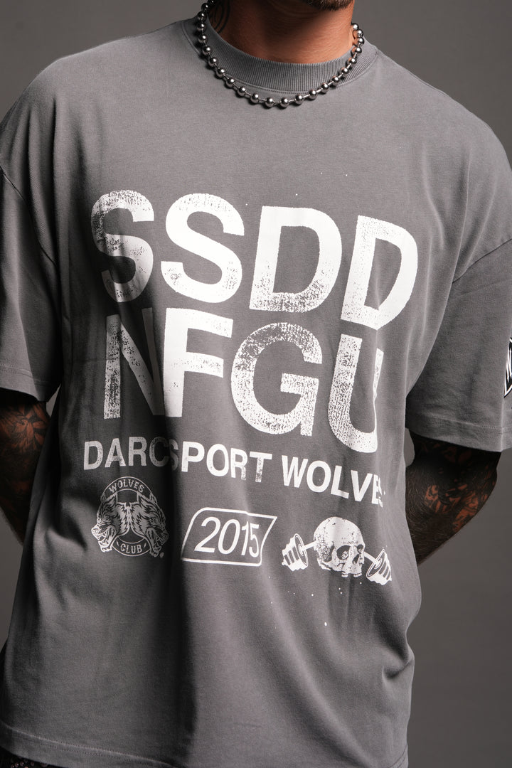 Club Core Premium Oversized Tee In Slate Gray