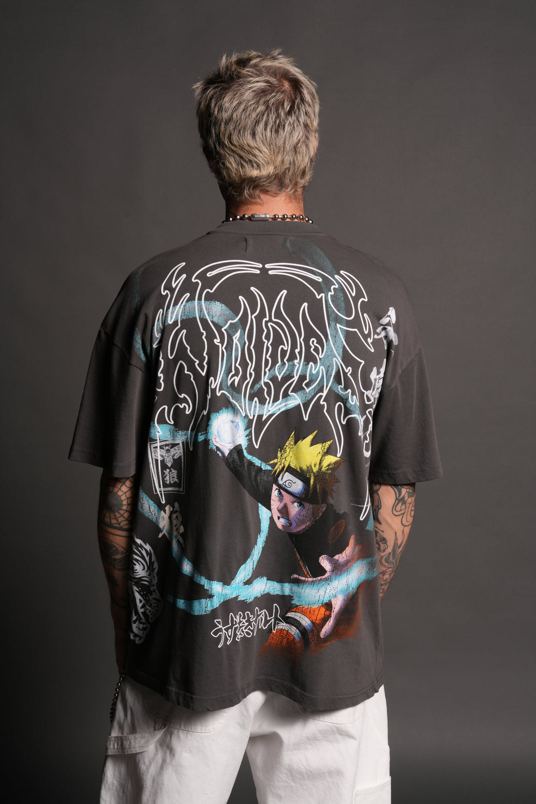 Rasengan Premium Oversized Tee in Wolf Gray