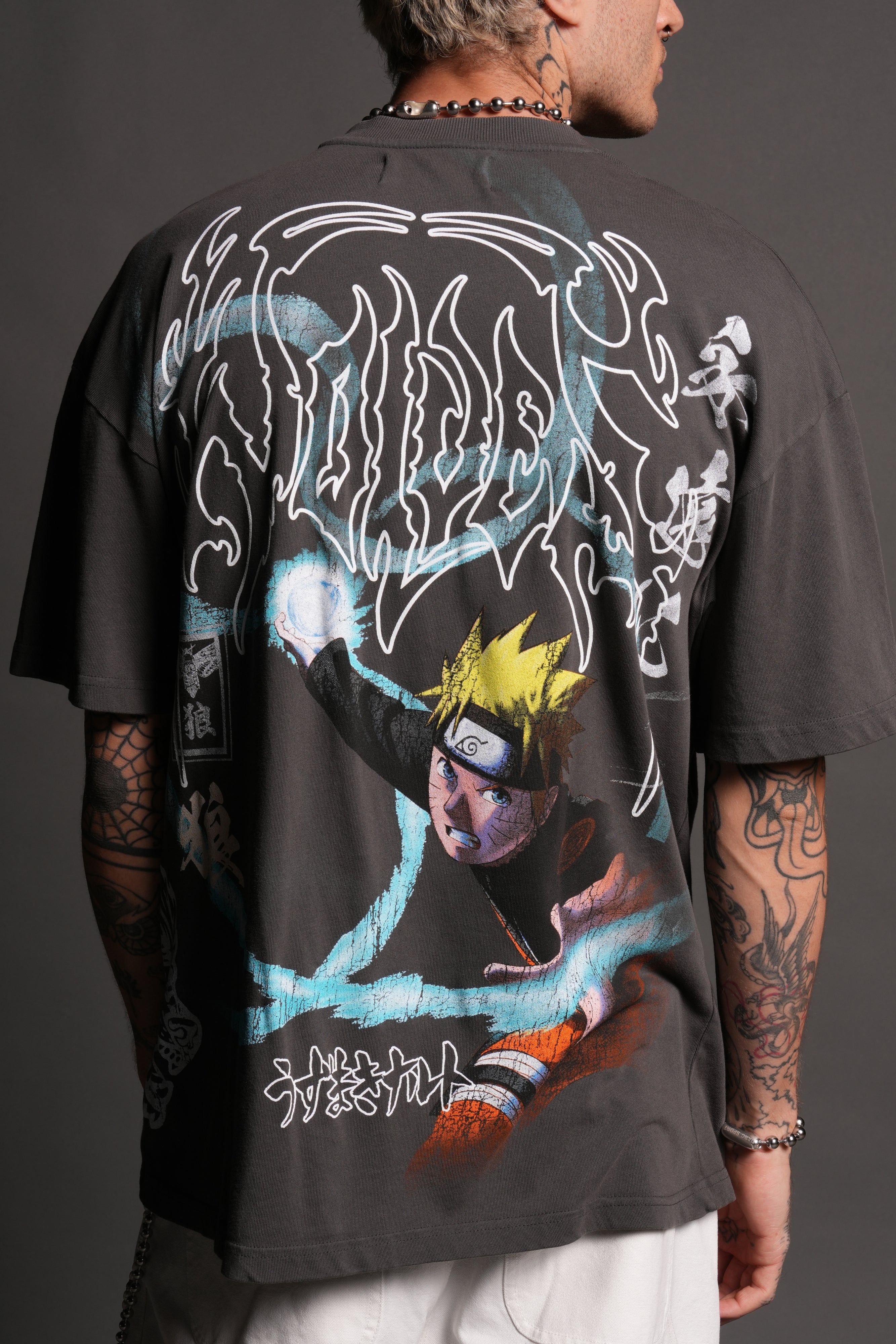 Rasengan Premium Oversized Tee in Wolf Gray