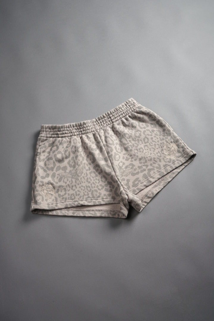Dual Ellie Sweat Shorts in Clay Leopard