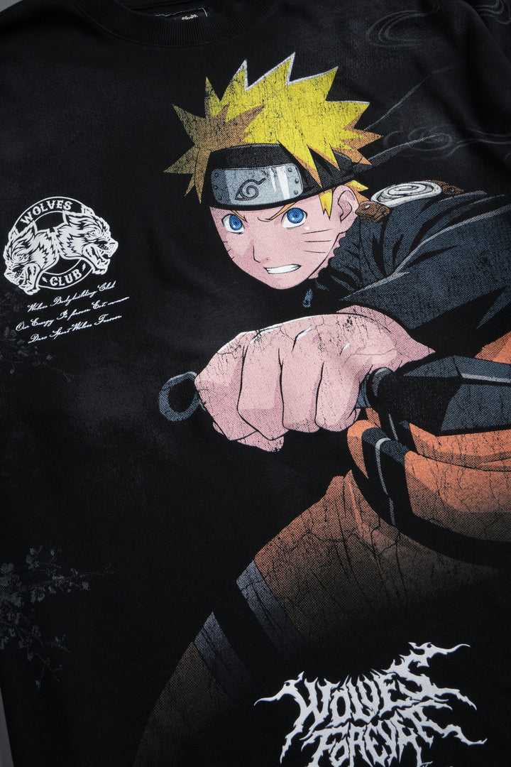 Uzumaki Naruto "Side-By-Side" Series Premium Tee in Black