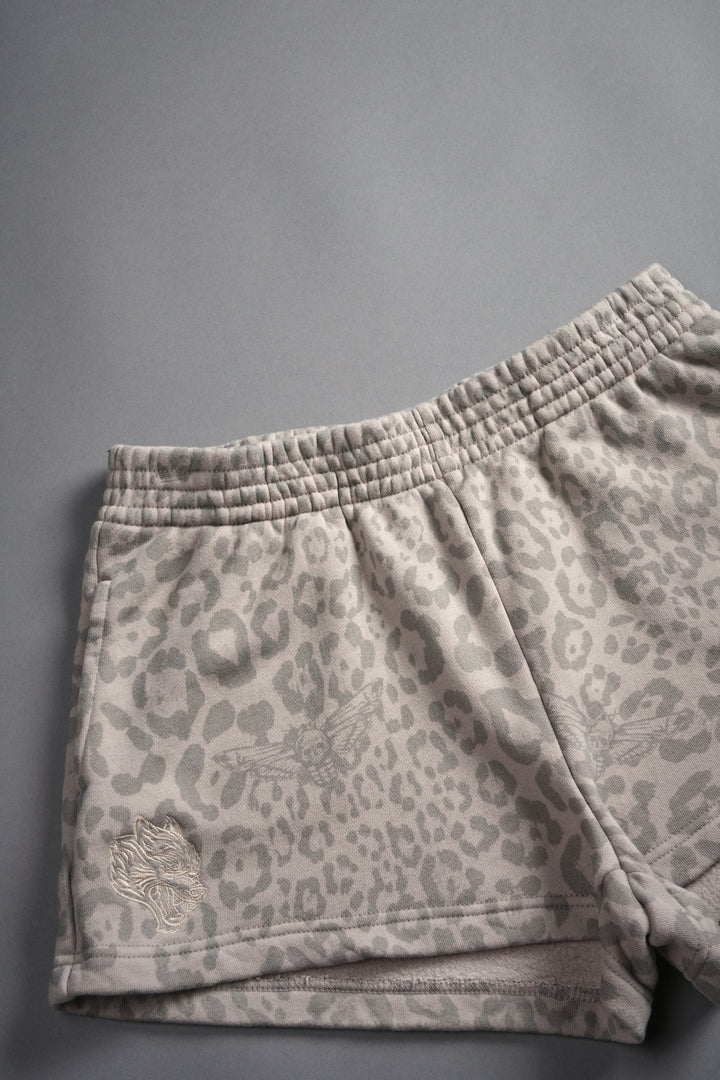 Dual Ellie Sweat Shorts in Clay Leopard