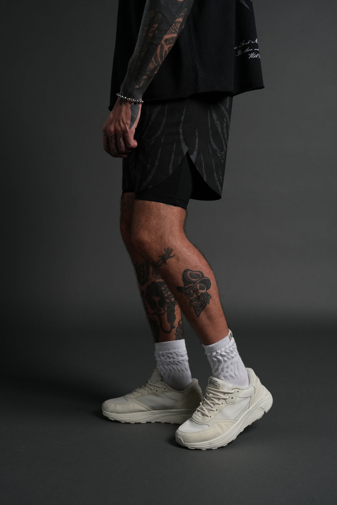 Finite Flame Phantom Compression Shorts in Black