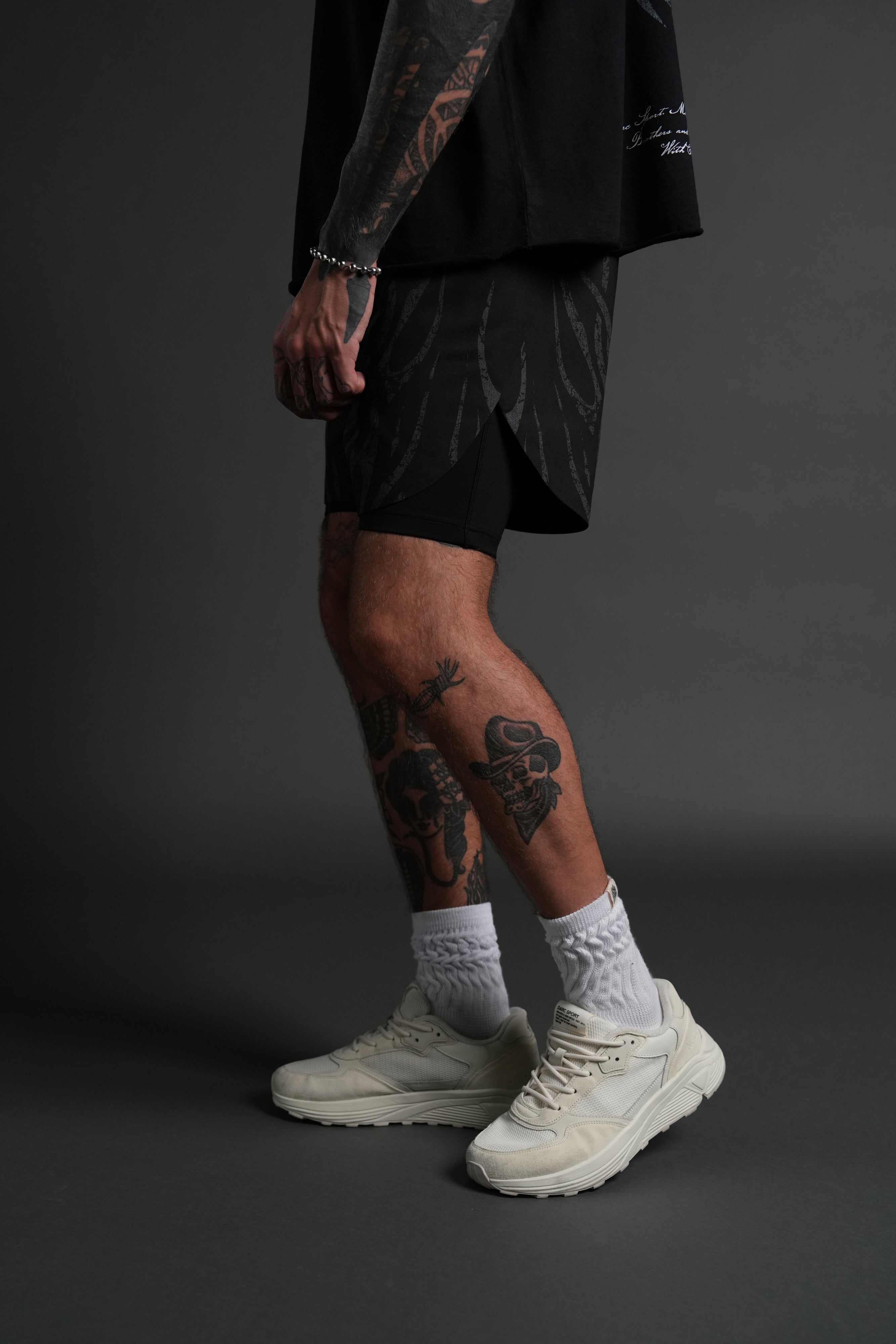 Finite Flame Phantom Compression Shorts in Black